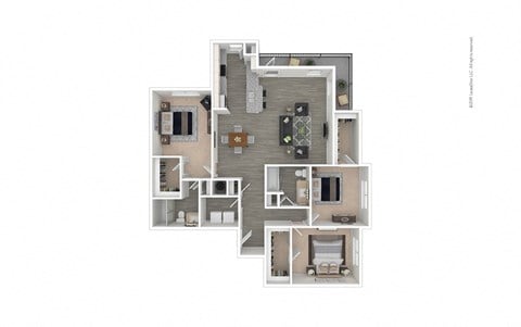 Floor plan for 3 beds, 2 baths, 1471 sqft